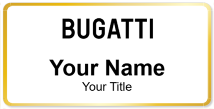 Custom name badges for Bugatti