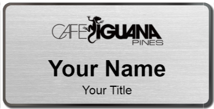 Custom name badges for Cafe Iguana pines