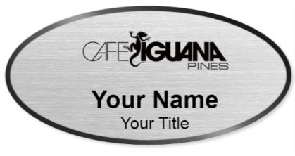 Custom name badges for Cafe Iguana pines