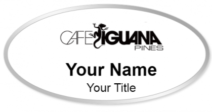 Custom name badges for Cafe Iguana pines