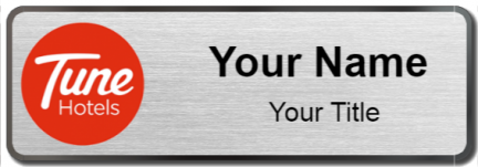 Custom name badges for Tune Hotels