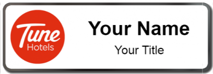 Custom name badges for Tune Hotels