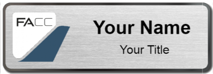 Custom name badges for FACC Aerostructures