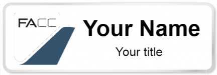 Custom name badges for FACC Aerostructures