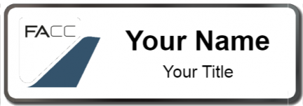Custom name badges for FACC Aerostructures